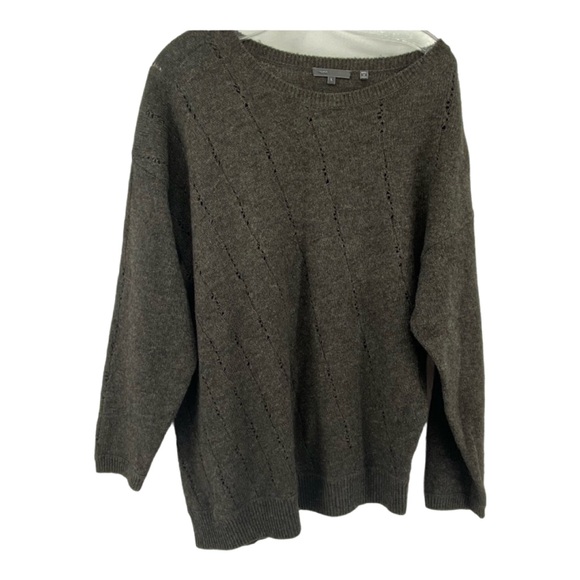 Vince Sz Large Charcoal Grey Cashmere Button Back Sweater - Picture 1 of 8